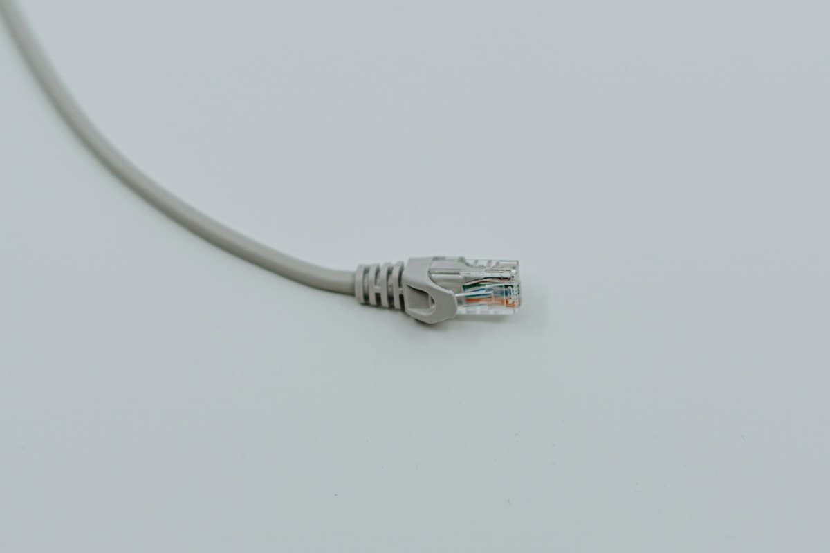 Coiled Cat6 outdoor-rated Ethernet cable
